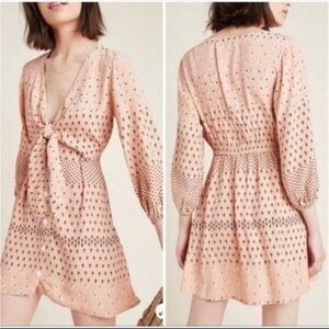 FAITHFUL x ANTHROPOLOGIE Peach Polka Dot Women's Dress